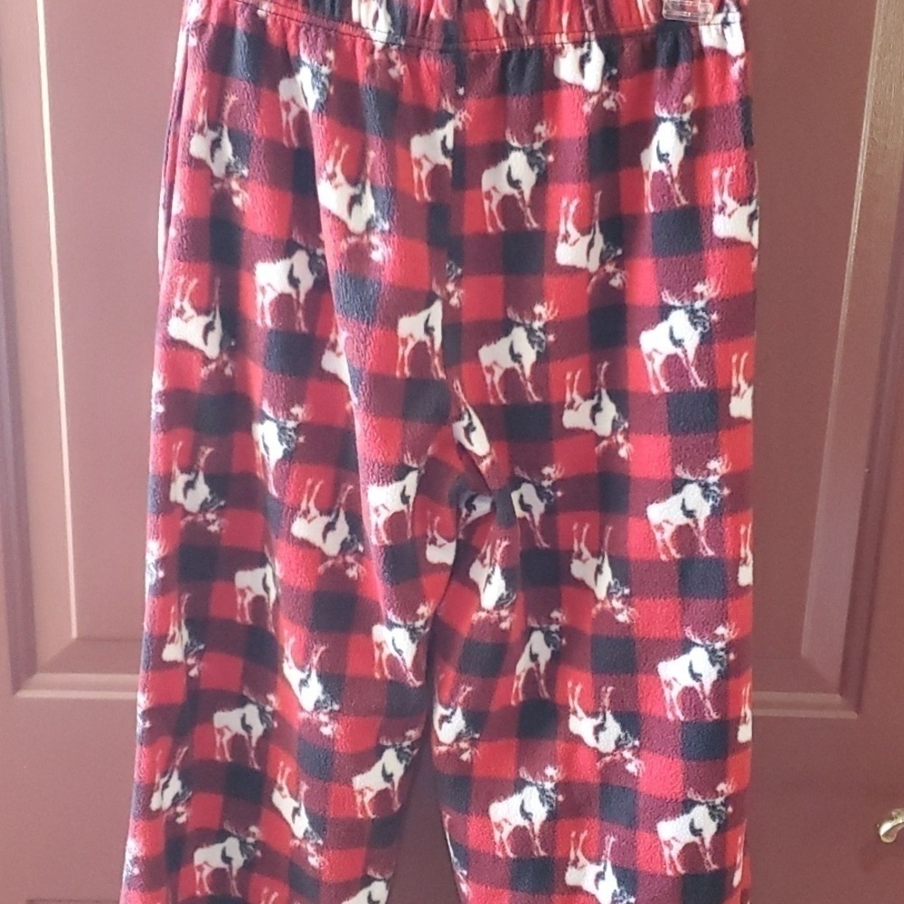 Open Trails Buffalo check fleece pants with moose Size XS men's - Picture 5 of 11